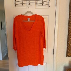 Chico's Vibrant Orange V-Neck Tunic